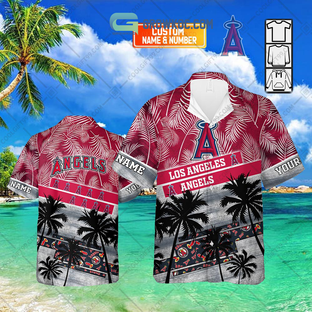 Los Angeles Angels MLB American Flower Hawaiian Shirt - Growkoc