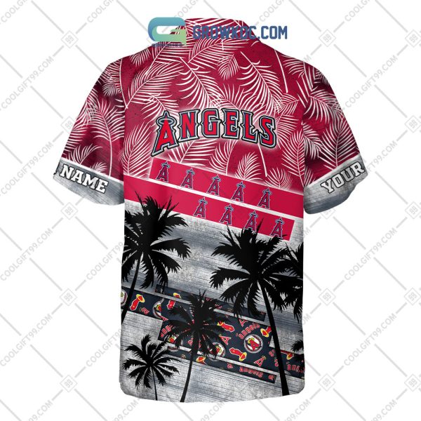 Los Angeles Angels MLB Personalized Palm Tree Hawaiian Shirt