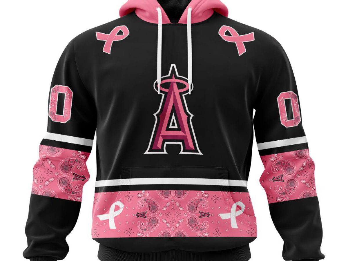 Los Angeles Angels Of Anaheim MLB In Classic Style With Paisley In October  We Wear Pink Breast Cancer Hoodie T Shirt - Growkoc