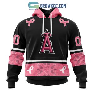 Los Angeles Angels Of Anaheim MLB In Classic Style With Paisley In October We Wear Pink Breast Cancer Hoodie T Shirt