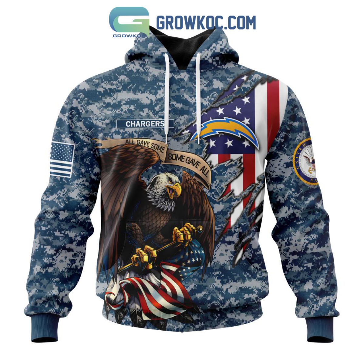 Awsome NFL Los Angeles Chargers Baseball Jersey Eagle And US Flag