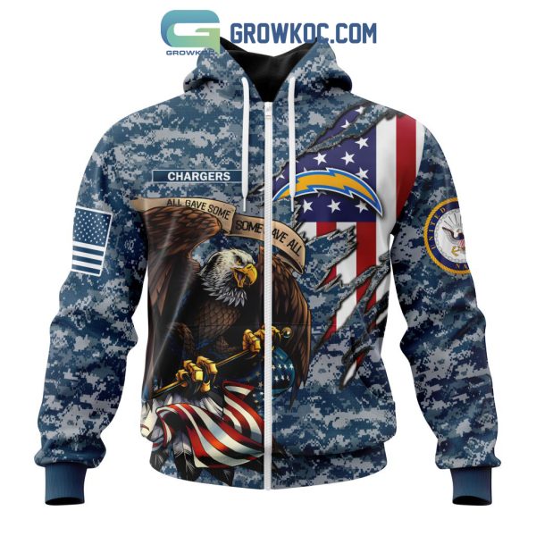 Los Angeles Chargers NFL Honor US Navy Veterans All Gave Some Some Gave All Personalized Hoodie T Shirt