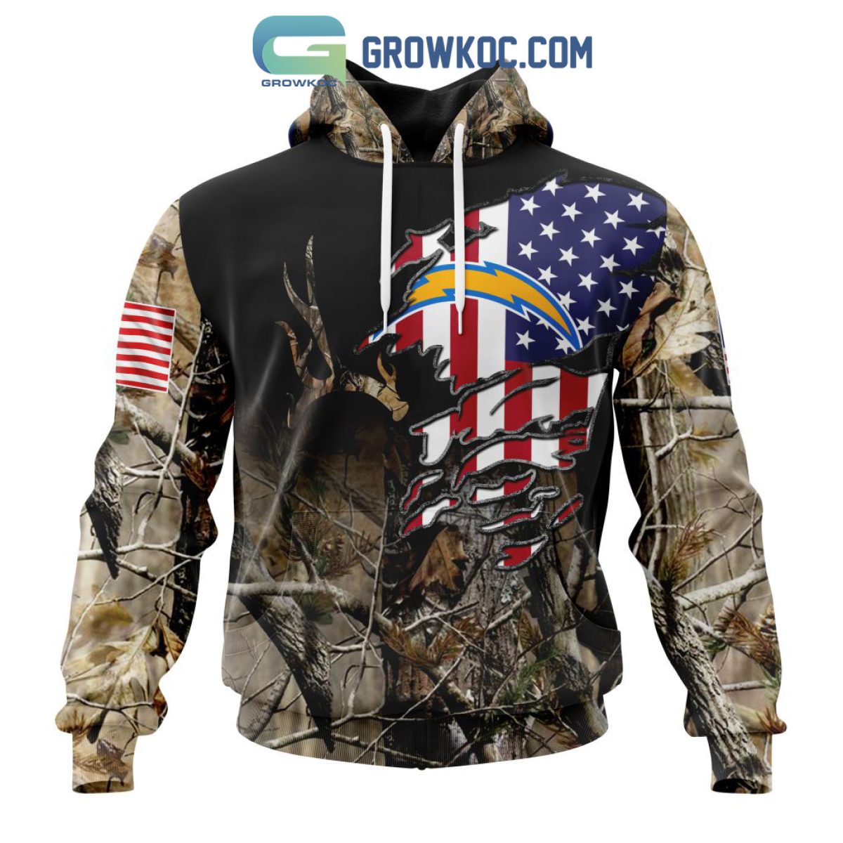 Los Angeles Chargers NFL Special Camo Realtree Hunting Personalized Hoodie  T Shirt - Growkoc