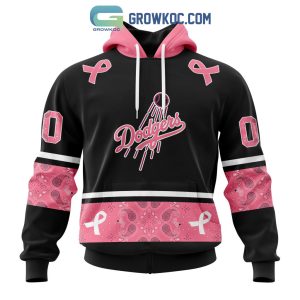 Los Angeles Dodgers MLB In Classic Style With Paisley In October We Wear Pink Breast Cancer Hoodie T Shirt