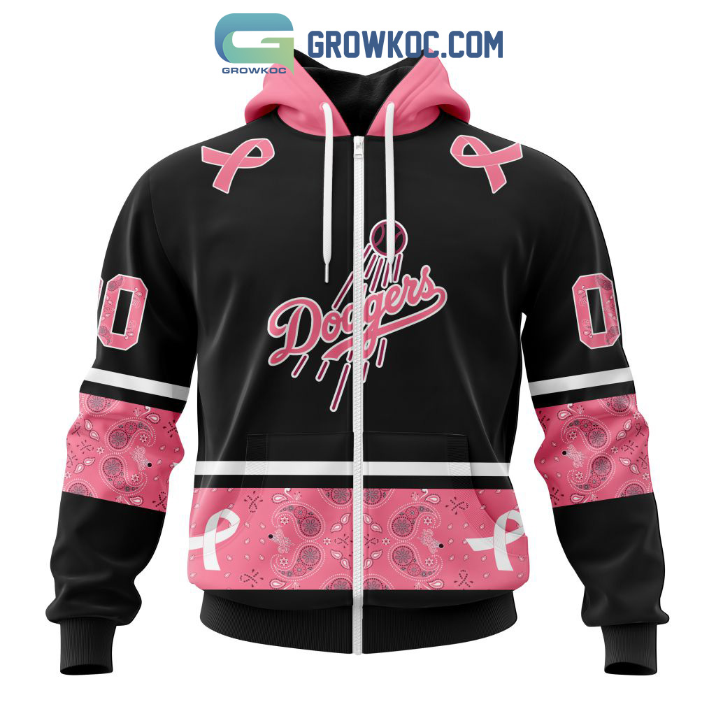 Los Angeles Dodgers MLB In Classic Style With Paisley In October We Wear  Pink Breast Cancer Hoodie T Shirt - Growkoc