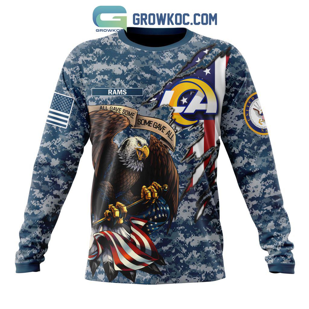 Los Angeles Rams NFL Honor US Navy Veterans All Gave Some Some Gave All  Personalized Hoodie T Shirt - Growkoc
