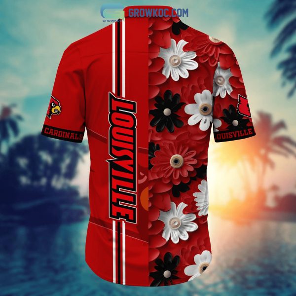 Louisville Cardinals NCAA Flower Hawaiian Shirt