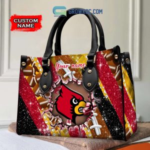 Louisville Cardinals Personalized Diamond Design Women Handbags and Woman Purse Wallet