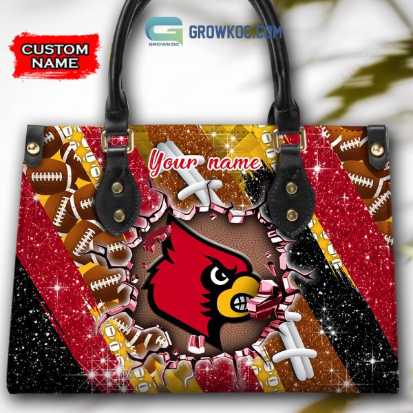 Louisville Cardinals Personalized Diamond Design Women Handbags and Woman Purse Wallet