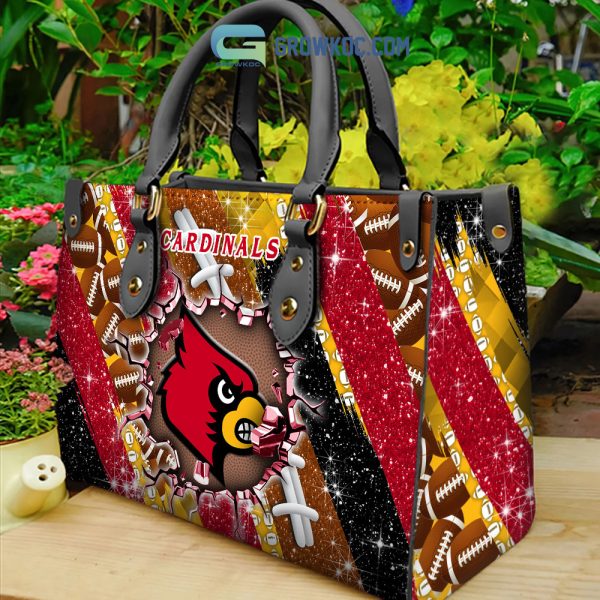 Louisville Cardinals Personalized Diamond Design Women Handbags and Woman Purse Wallet