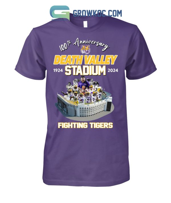 Lsu Tigers 100th Anniversary Death Valley Stadium 1924 2024 Fighting Tigers T Shirt