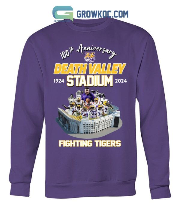 Lsu Tigers 100th Anniversary Death Valley Stadium 1924 2024 Fighting Tigers T Shirt