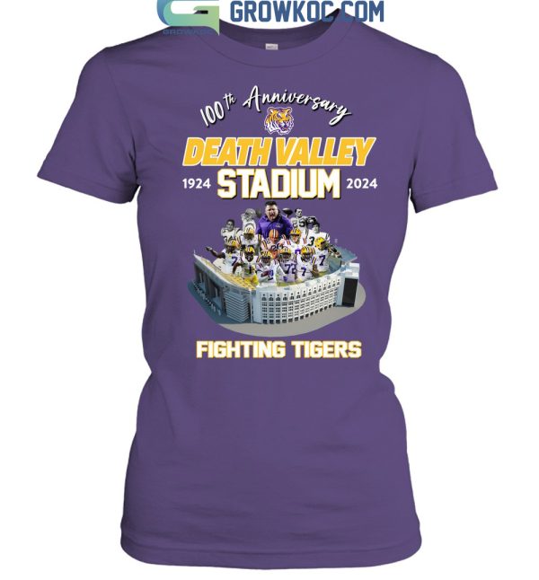 Lsu Tigers 100th Anniversary Death Valley Stadium 1924 2024 Fighting Tigers T Shirt