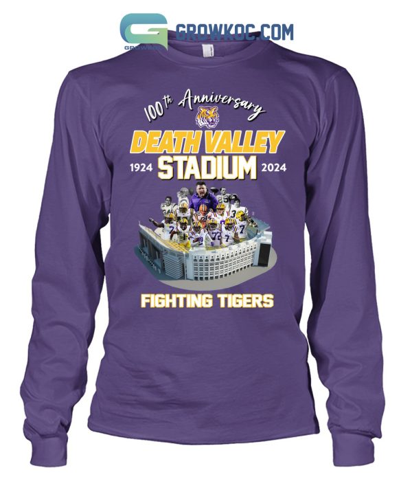 Lsu Tigers 100th Anniversary Death Valley Stadium 1924 2024 Fighting Tigers T Shirt