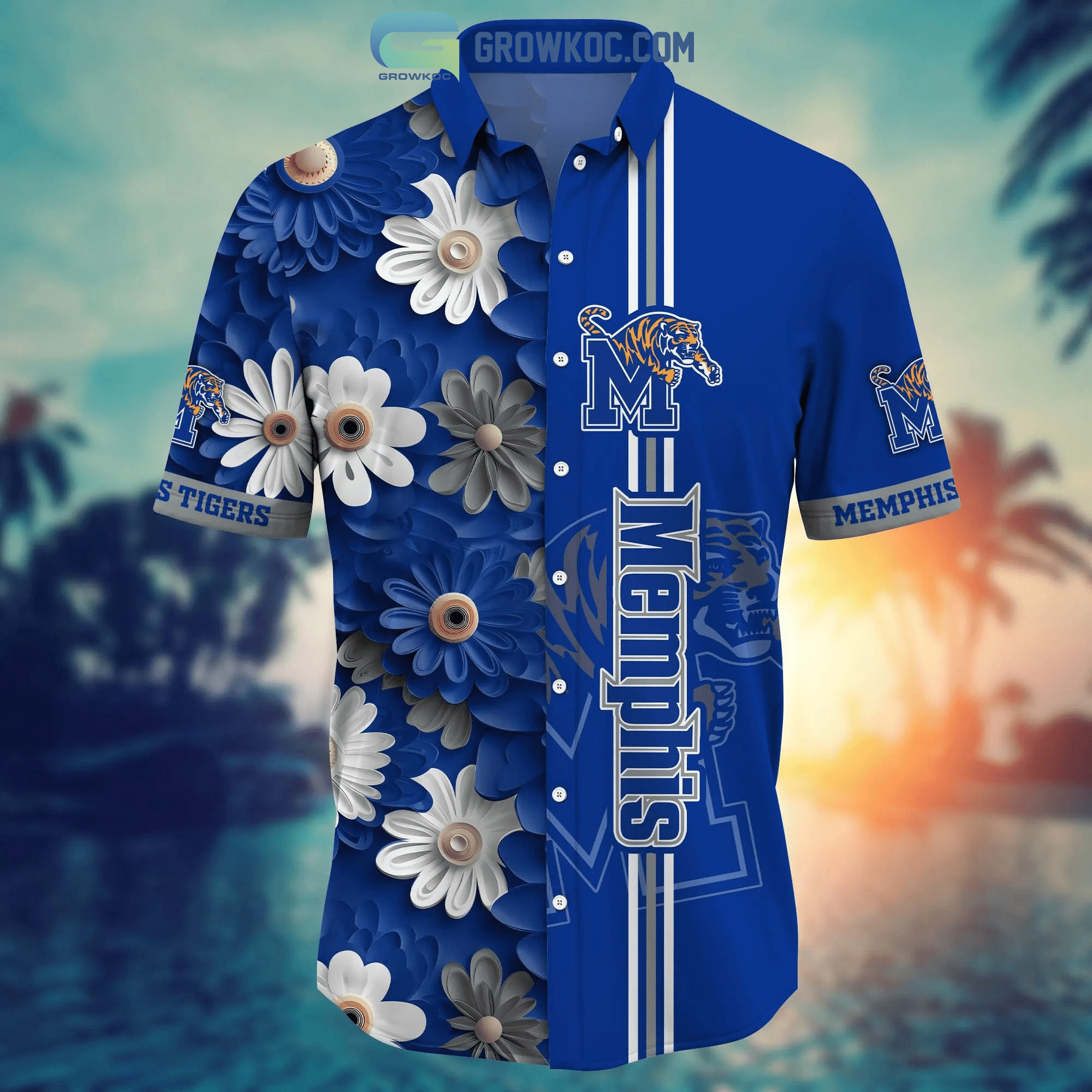 Custom Name Memphis Tigers NCAA Logo Dolphin Beach Funny Hawaiian Shirt -  Freedomdesign