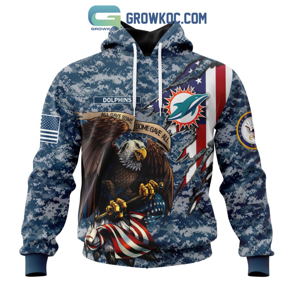 Personalized NFL Miami Dolphins Salute To Service Honor Veterans And Their  Families Hoodie - Torunstyle