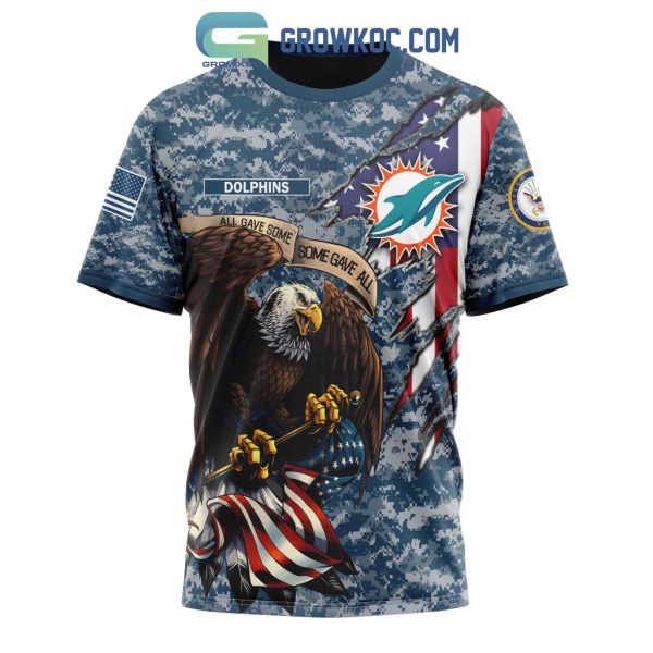 Miami Dolphins NFL Honor US Navy Veterans All Gave Some Some Gave All Personalized Hoodie T Shirt
