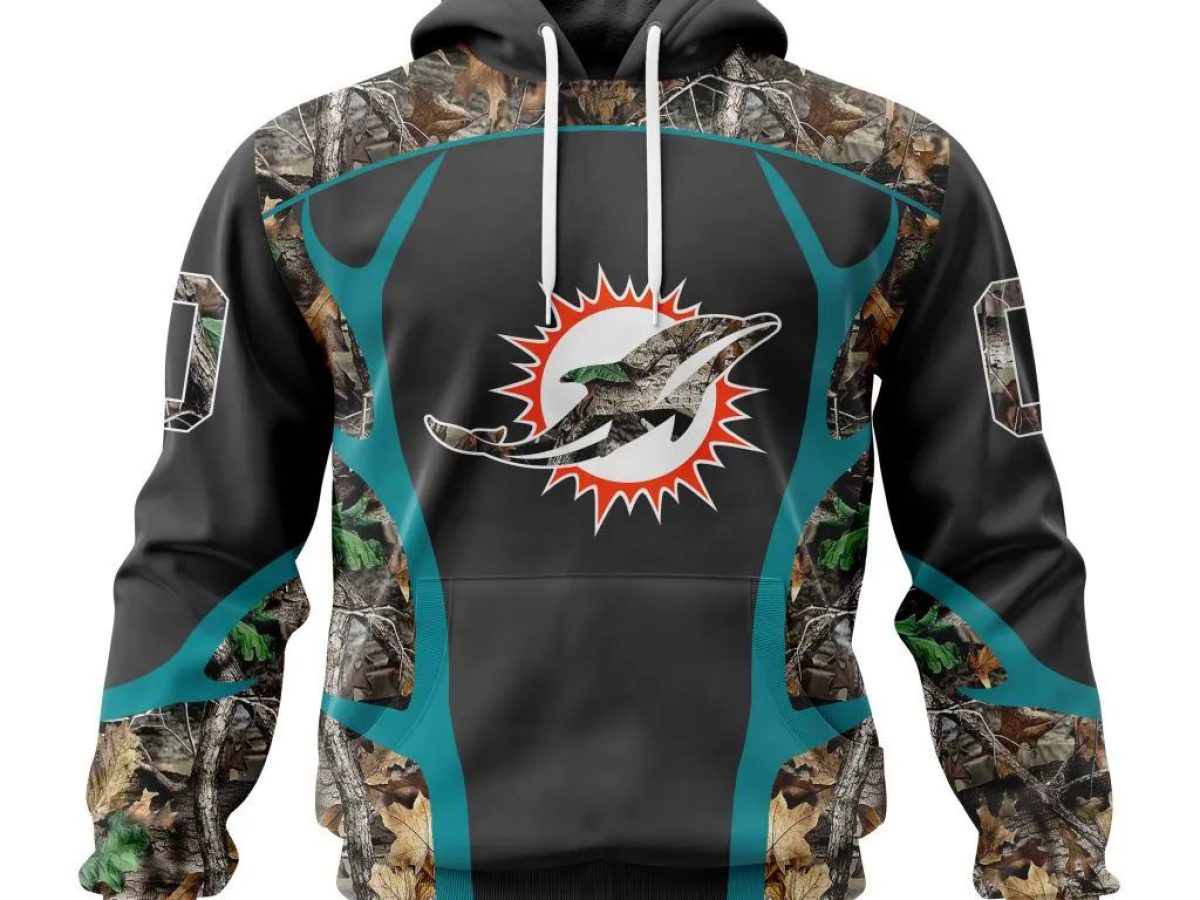 Miami Dolphins NFL Personalized Your Name Fishing Camo Hoodie 3D All Over  Print