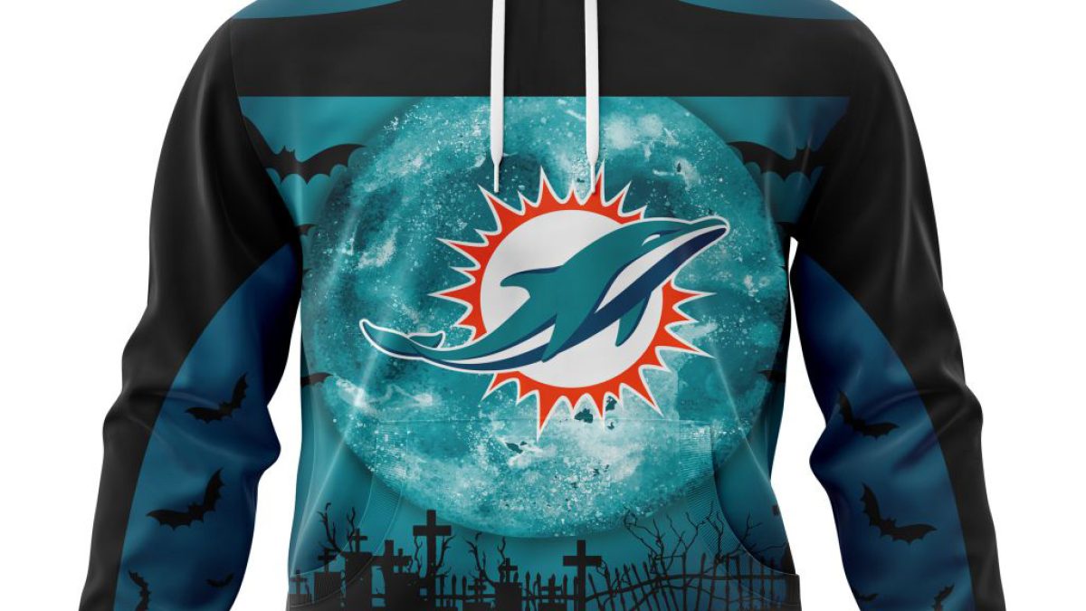 Miami Dolphins Logo Halloween Football 3D Hoodie Nfl 3D Sweatshirt