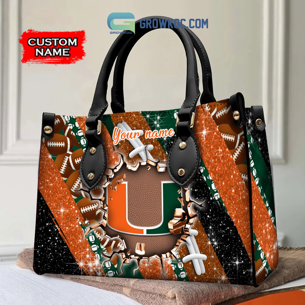 Miami Hurricanes Personalized Diamond Design Women Handbags and Woman Purse Wallet2B1