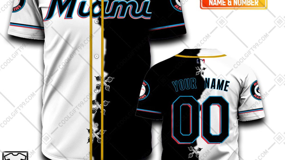Miami Marlins MLB Personalized Mix Baseball Jersey - Growkoc