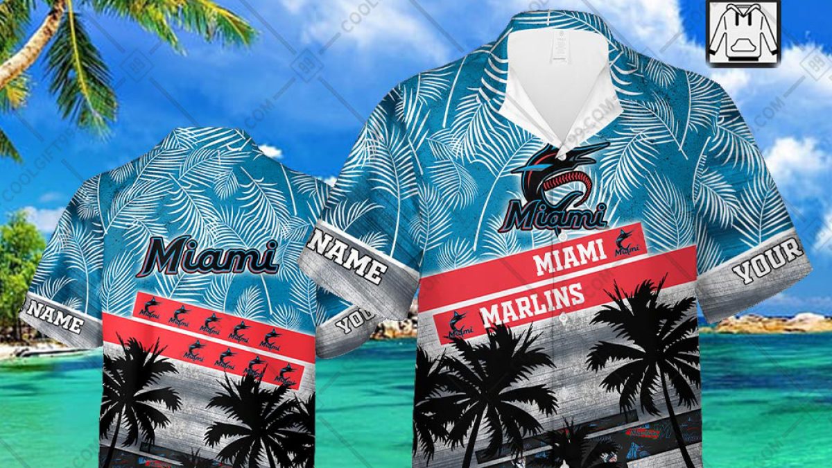 Miami Marlins MLB Personalized Palm Tree Hawaiian Shirt - Growkoc