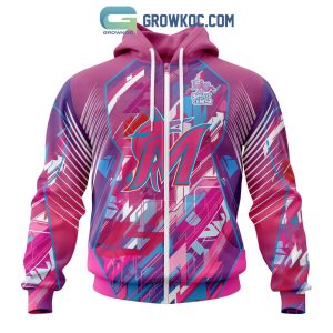 Miami Marlins Mlb Special Design I Pink I Can! Fearless Against Breast Cancer Hoodie T Shirt
