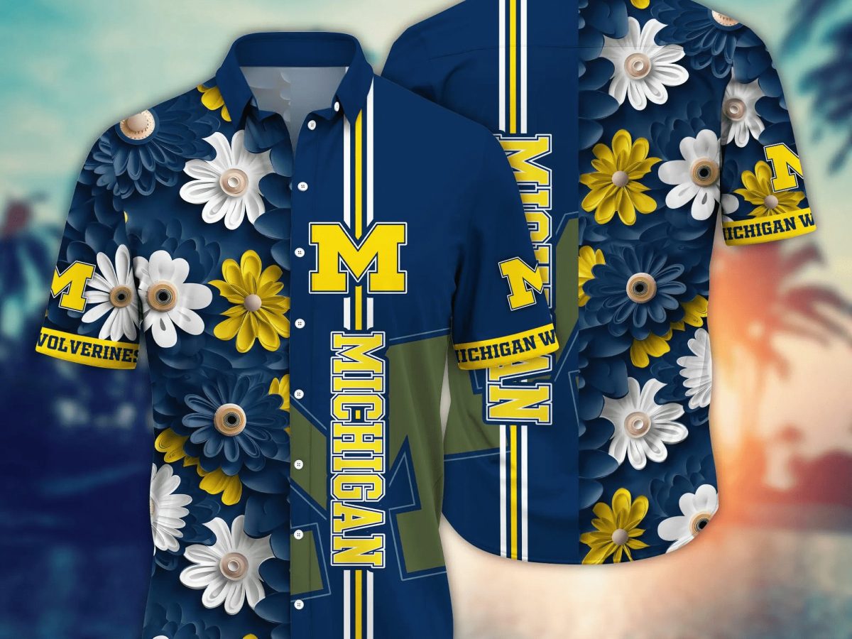 Michigan Wolverines NCAA Floral Full Printing Classic Hawaiian