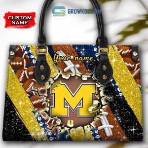 Michigan Wolverines Personalized Diamond Design Women Handbags and Woman Purse Wallet