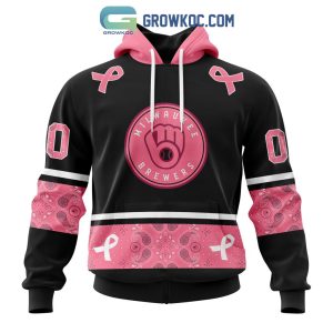Milwaukee Brewers MLB In Classic Style With Paisley In October We Wear Pink Breast Cancer Hoodie T Shirt