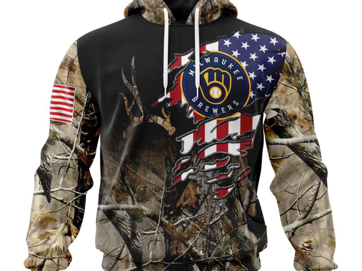 Milwaukee Brewers MLB Personalized Hunting Camouflage Hoodie T Shirt -  Growkoc