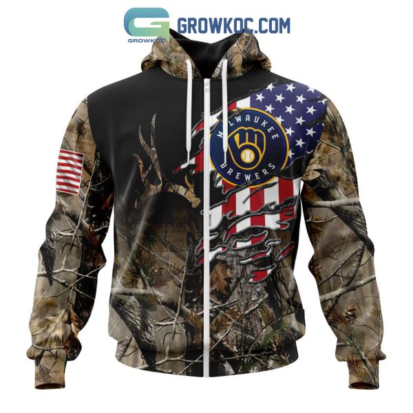 Milwaukee Brewers MLB Special Camo Realtree Hunting Hoodie T Shirt