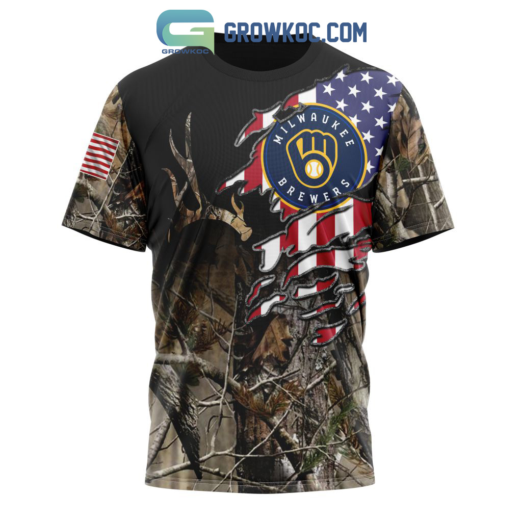 Milwaukee Brewers MLB Personalized Hunting Camouflage Hoodie T Shirt -  Growkoc