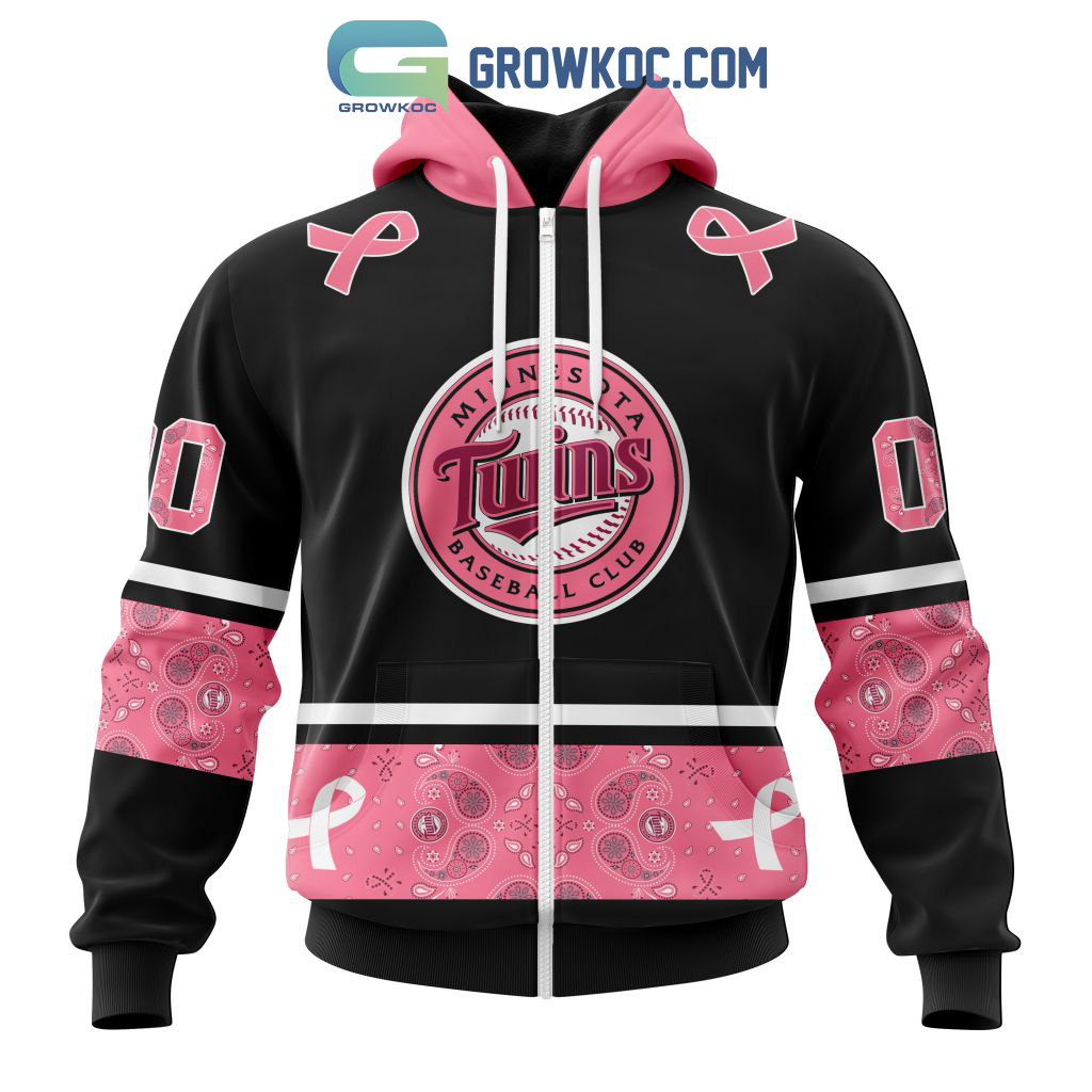 Minnesota Twins MLB In Classic Style With Paisley In October We Wear Pink  Breast Cancer Hoodie T Shirt - Growkoc