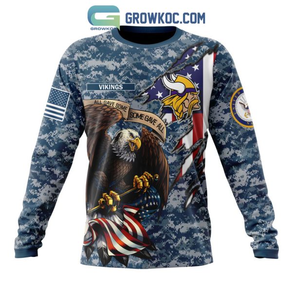Minnesota Vikings NFL Honor US Navy Veterans All Gave Some Some Gave All Personalized Hoodie T Shirt