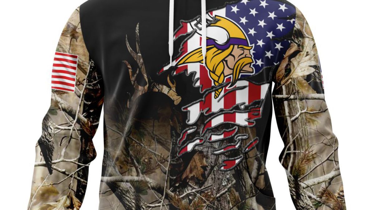 Minnesota Vikings Hunting Camo Hoodie - Teexpace