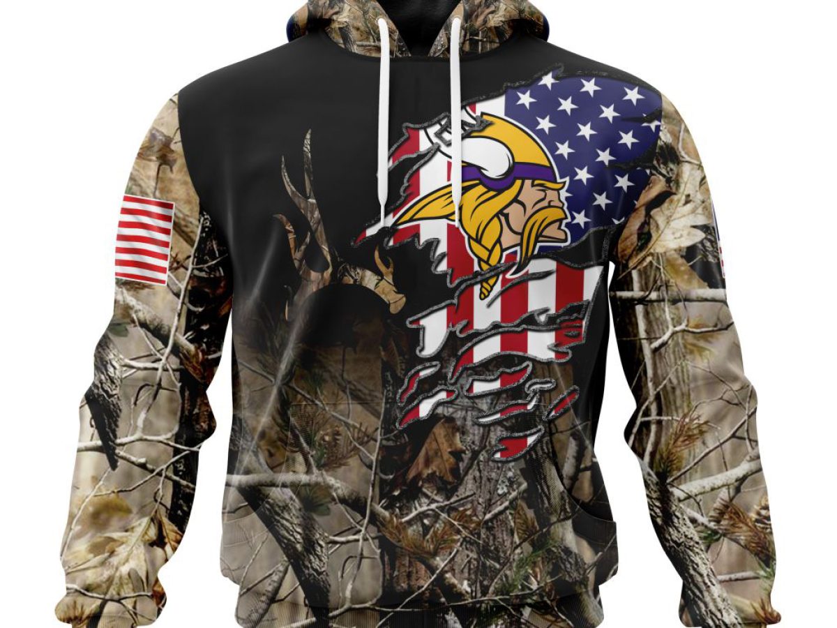 Minnesota Vikings NFL Camo Team 3D Printed Hoodie/Zipper Hoodie