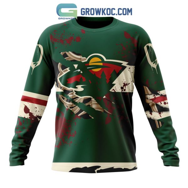 Minnesota Wild NHL Special Design Jersey With Your Ribs For Halloween Hoodie T Shirt