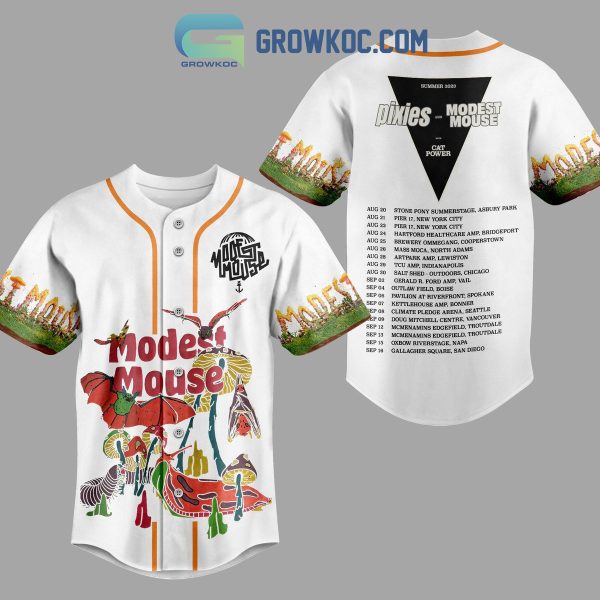 Modest Mouse And Pixies With Cat Power Summer 2023 White Design Baseball Jersey