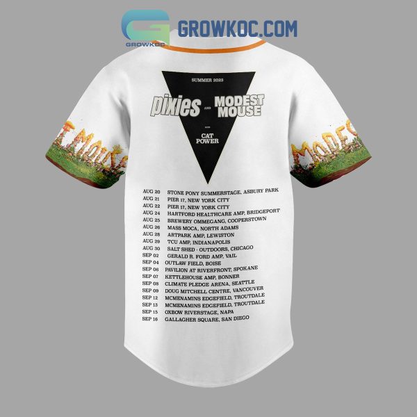 Modest Mouse And Pixies With Cat Power Summer 2023 White Design Baseball Jersey