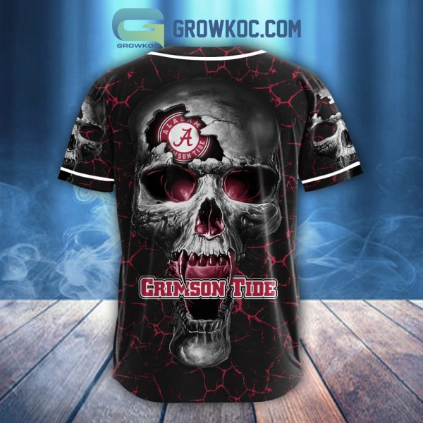 NCAA Alabama Crimson Tide Personalized Skull Design Baseball Jersey