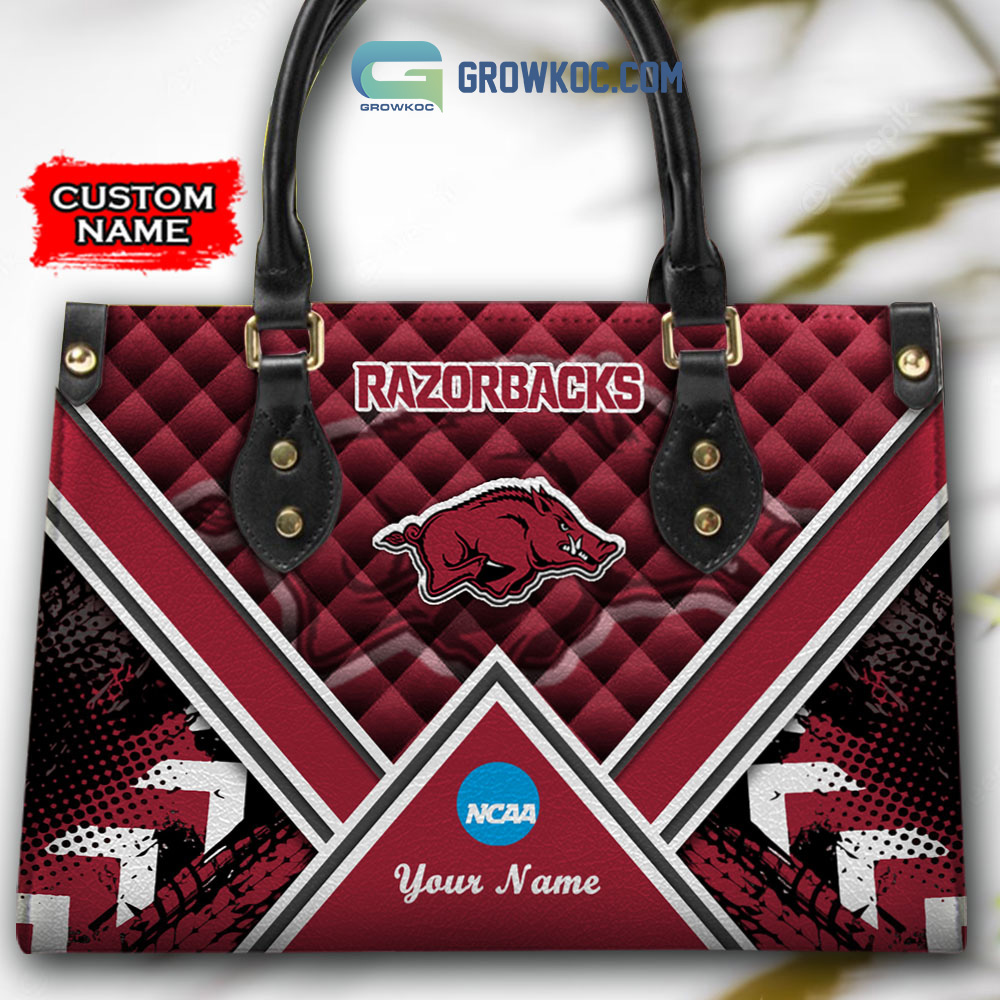 NCAA Arkansas Razorbacks Custom Name Women Handbags And Women Purse Wallet  - Growkoc