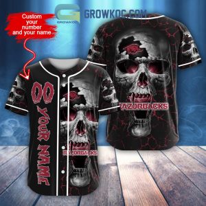 NCAA Arkansas Razorbacks Personalized Skull Design Baseball Jersey