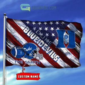 NCAA Duke Blue Devils Custom Name USA House Garden Flag