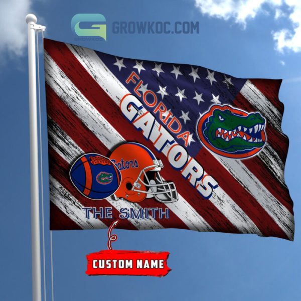 NCAA Florida Gators Custom Name USA House Garden Flag