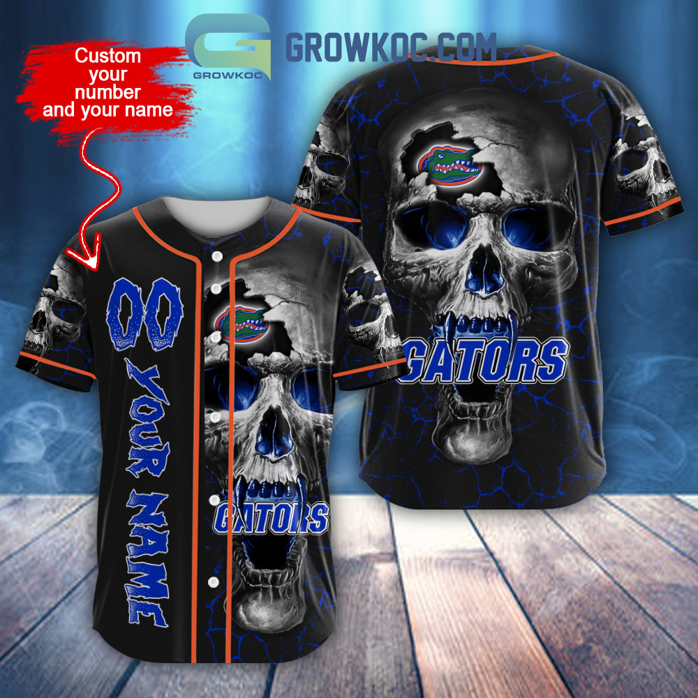 NCAA Florida Gators Personalized Skull Design Baseball Jersey