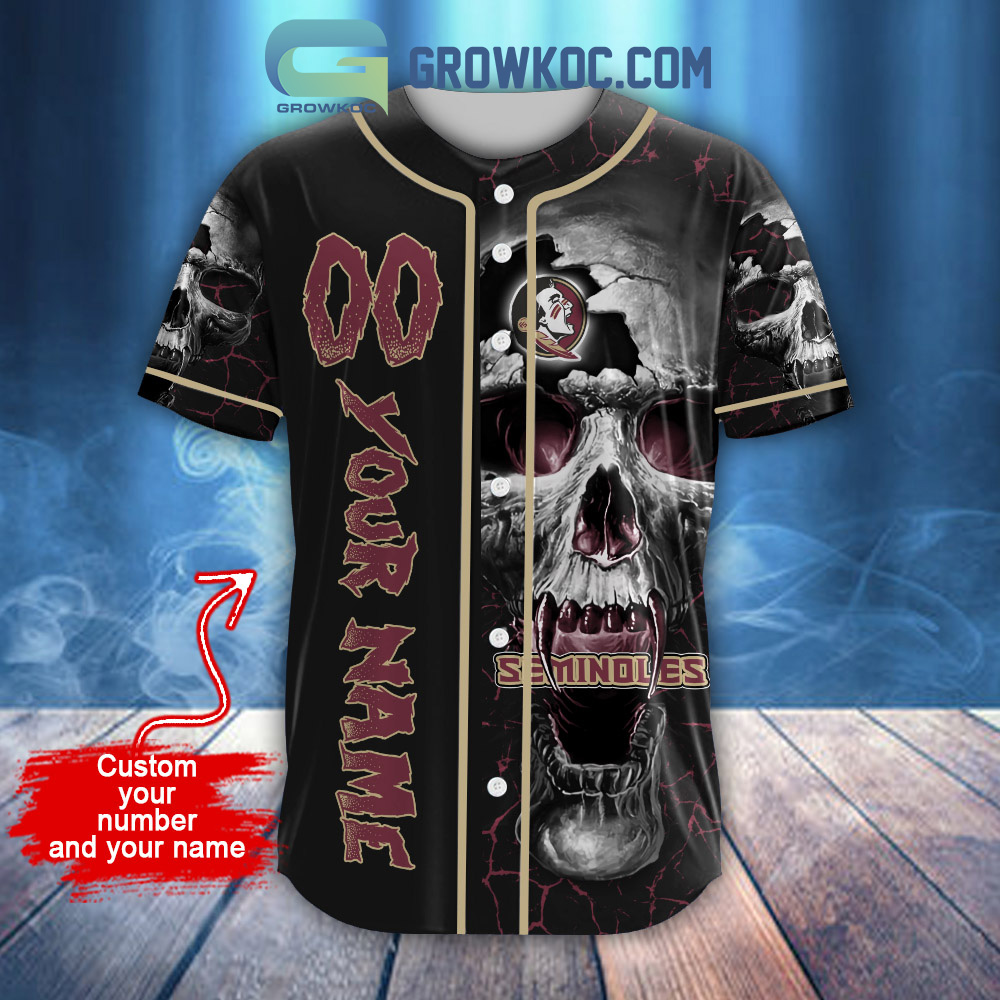 NCAA Florida State Seminoles Personalized Skull Design Baseball Jersey -  Growkoc