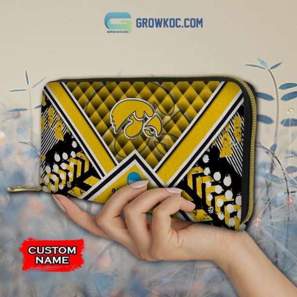 NCAA Iowa Hawkeyes Custom Name Women Handbags And Women Purse Wallet