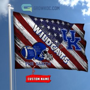 NCAA Kentucky Wildcats Custom Name USA House Garden Flag