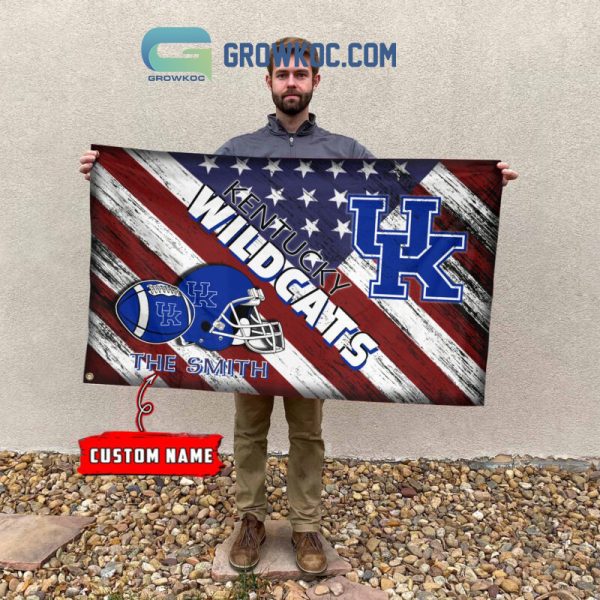NCAA Kentucky Wildcats Custom Name USA House Garden Flag